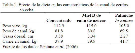Rasgos de canales en cerdos alimentados con palmiche. Avances de investigación - Image 1