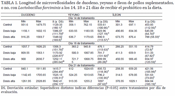 Efecto de lactobacillus farciminis sobre la salud intestinal y los parámetros de producción de pollos en crecimiento - Image 1