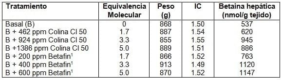 Eficacia de Betafin® vs. cloruro de colina para elevar el contenido de betaina en el hígado de los pollos - Image 1