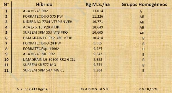Aptitud Forrajera- Evaluación de híbridos de maíz.- Campaña 2016 – 2017. Determinación del rendimiento y la calidad de la materia seca. - Image 6