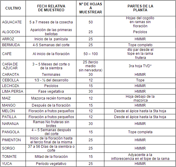 El muestreo y diagnóstico nutricional foliar en 20 cultivos - Image 1