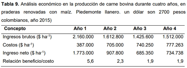 Efecto de la renovación de praderas con maíz sobre la productividad de carne bovina en el Piedemonte de los Llanos Orientales de Colombia - Image 11