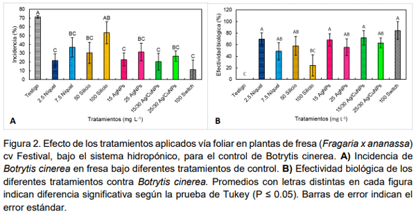 Silicio, níquel y nanopartículas de plata y cobre en el manejo in vivo e in vitro de Botrytis cinerea en fresa (Fragaria x ananassa Duch.) - Image 2