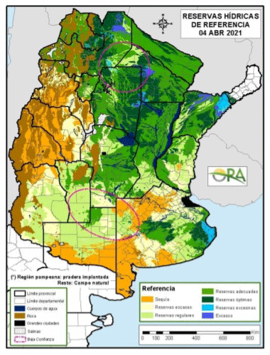 Mapa 1. Estado actual de humedad del suelo