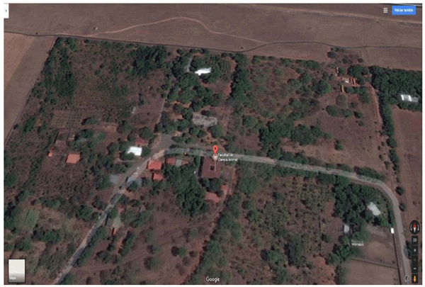 Figura 1. Ubicación de la Finca Santa Rosa, Universidad Nacional Agraria, Managua Nicaragua