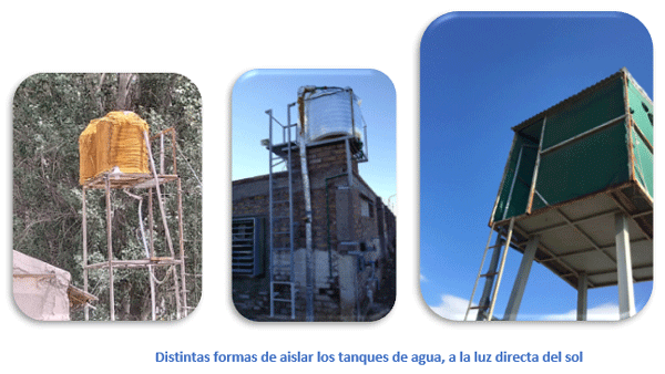 Distintas formas de aislar los tanques de agua, a la luz directa del sol
