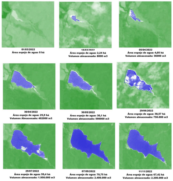 Evolución del llenado de una Represa - Cerro Pelado - Rivera 