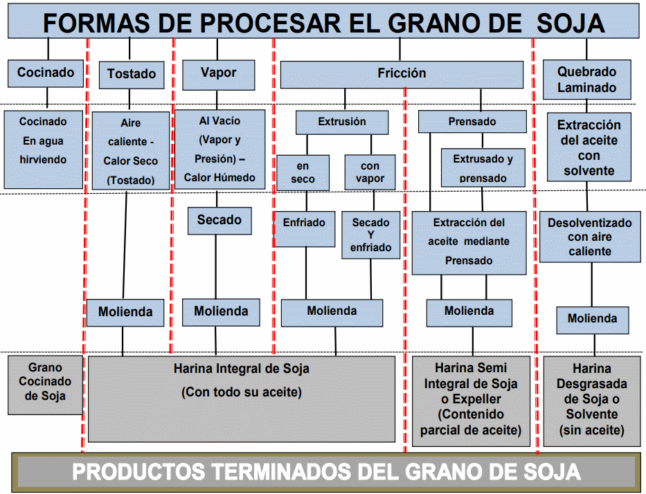 Formas de procesar la soja