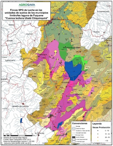 Figura 2. Mapa espacialización Encuestas sobre Unidades cartográficasde suelo. Elaboración propia a partir de estudios generales decartográfica de Boyacá y Cundinamarca escala 1:100.000