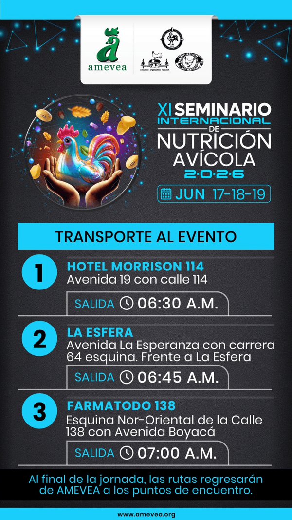 Amevea: Transporte y Alojamiento al XI Seminario Internacional de Nutrición Avícola - Image 2