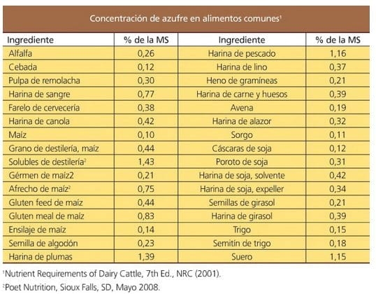 El azufre en los granos de destilería para alimentación de ganado lechero - Image 1