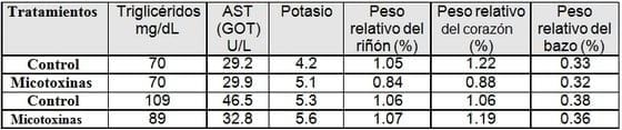 Toxicidad por la combinación de la aflatoxina B1 y la ocratoxina A en cerdos y el uso de un organoaluminosilicato comercial para disminuir sus efectos - Image 8