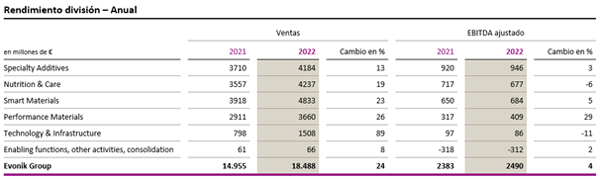 rendimiento division anual
