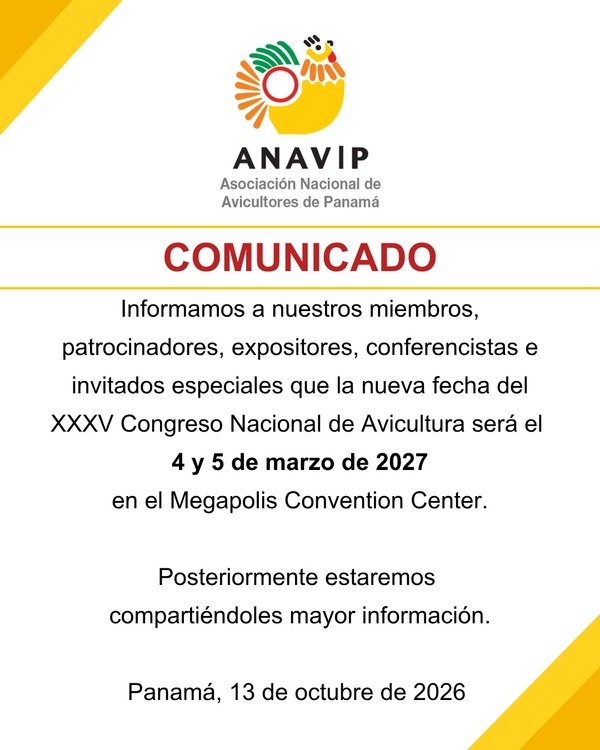 Panamá: Nueva Fecha para el XXXV Congreso Nacional de Avicultura - Image 1