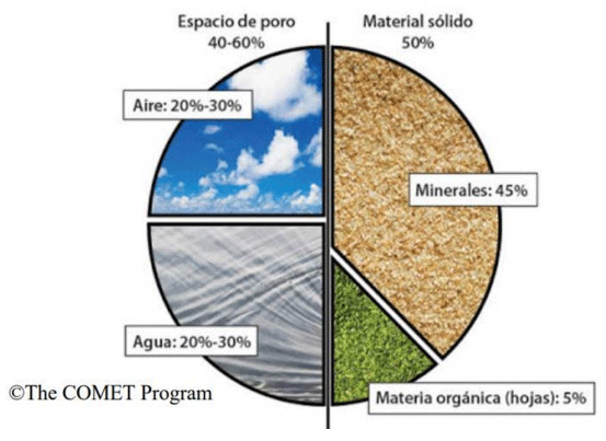 GRÁFICA 1. Composición ideal de un suelo FUENTE: www.octet.com.mx