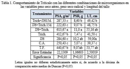 Efecto de la inoculación con Bradyrhizobium sp. y Trichoderma harzianum en Triticale (Triticum secale), bajo estrés de sequía - Image 1