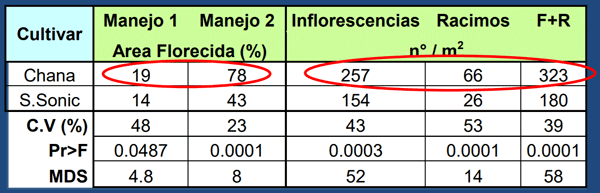 V. Floración y componentes de Rendimiento (29/11)