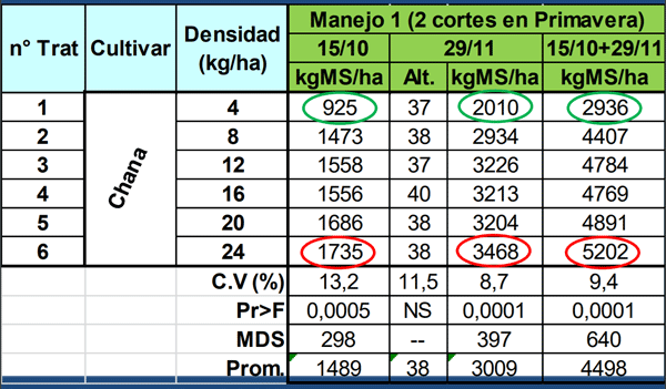 Evaluación de Implantación de 2 cultivares de Alfalfa (Medicago sativa L.) en siembra directa con distintas densidades sobre un rastrojo de maíz (Zea mays). - Image 5