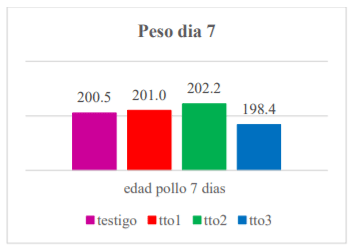 ganancia de peso día 7