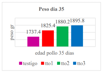 ganancia de peso día 35