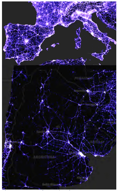 Figura 1. Mapa de cobertura de redes GRPS, EDGE, 3G, 4G y 5G (Fuente: NPERF)