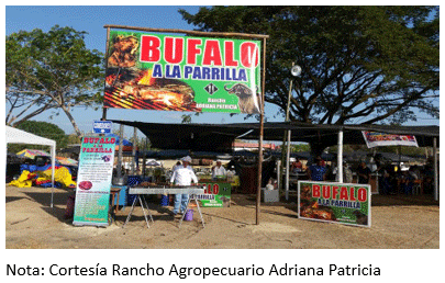 Figura 25. Participación del Rancho Agropecuario Adriana Patricia en la feria ganadera de Balzar con la parrillada de carne de búfalo.