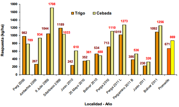 Rendimiento y eficiencia comparativa de uso de fósforo, nitrogeno y agua en trigo y cebada cervecera en la Región Centro y Noroeste de Buenos Aires - Image 15