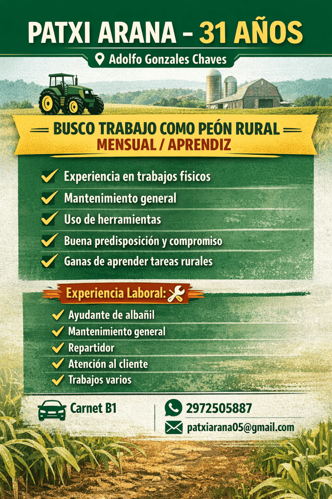 Busco mi primera oportunidad en el ambito rural  - 1