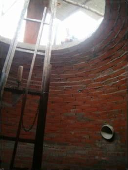 Interior de la cámara del biodigestor