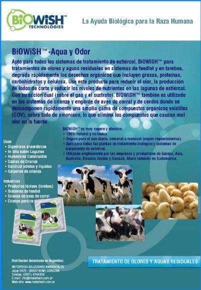 Biocatalizador BiOWiSH para tratamiento de aguas resiudales y olores