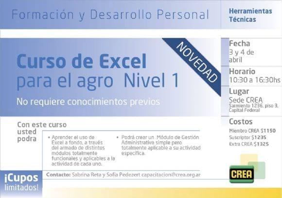 Ciclo de Cursos Excel para el Agro en AACREA
