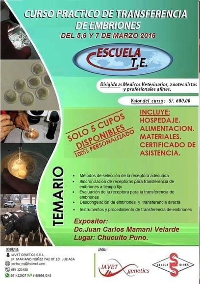 CURSO PRACTICO DE TRANSFERENCIA DE EMBRIONES