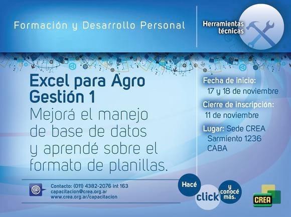 Curso presencial Excel parta el Agro - Gestión 1