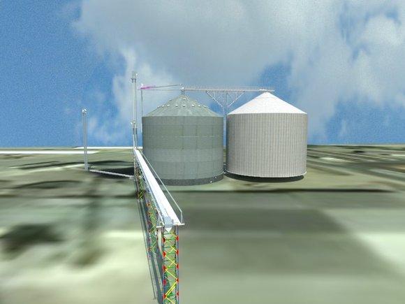 Proy. Ampliación Renderizado. Tunal Quibor. Vista 2. Silo ATS