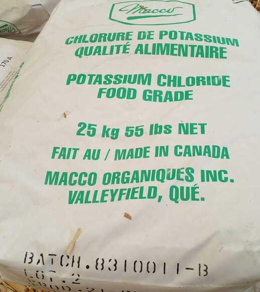 EN VENTA CLORURO DE POTASIO FOOD GRADE