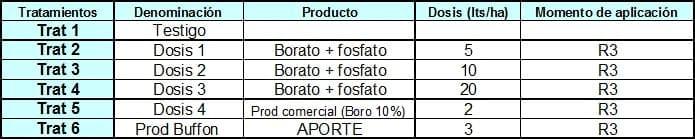 Aplicación boro y fosfato vía foliar en estadíos reproductivos en el cultivo de soja - Image 1