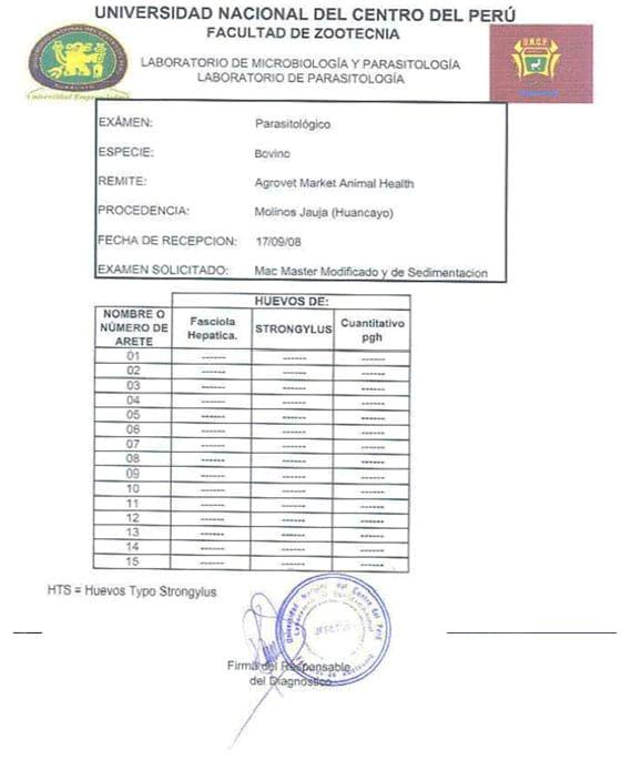 Evaluación de Tolerancia y Eficacia de una Solución Topical Externa sobre la base de Eprinomectina (Eprimec® Zero Pour On)* en Bovinos naturalmente infestados por Nemátodes gastrointestinales en la Sierra Central - Image 8