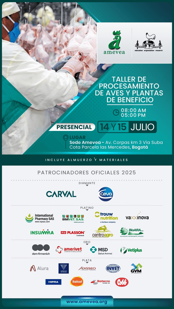 AMEVEA realiza el Taller de Procesamiento de Aves y Plantas de Beneficio en Bogotá - Image 1