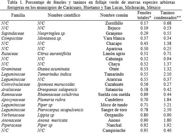 Metabolitos secundarios presentes en nuevos árboles forrajeros de importancia para la ganadería de la selva baja caducifolia del estado de Michoacán, México - Image 1