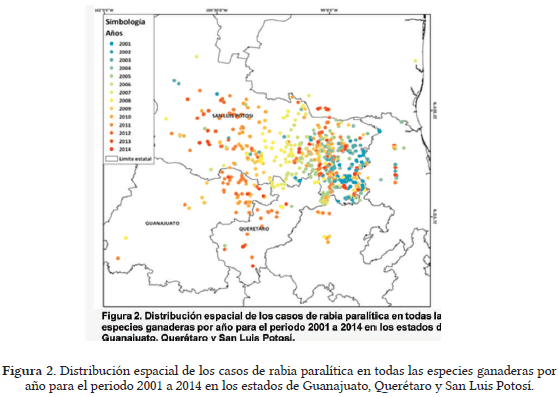 Geo-epidemiología de la rabia paralítica en la región central de méxico, 2001-2013 - Image 4