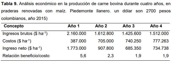 Efecto de la renovación de praderas con maíz sobre la productividad de carne bovina en el Piedemonte de los Llanos Orientales de Colombia - Image 11