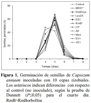 Germinación y crecimiento de plántulas de pimentón y lechuga inoculadas con rizobios e identificación molecular de las cepas - Image 1