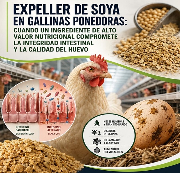 Expeller de soya en gallinas ponedoras: cuando un ingrediente de alto valor nutricional compromete la integridad intestinal y la calidad del huevo - Image 1