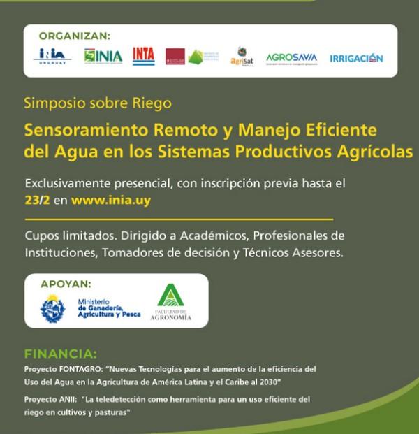 Simposio sobre Riego: Sensoramiento Remoto y Manejo Eficiente del Agua en los Sistemas Productivos Agrícolas - Image 1
