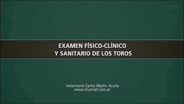Examen Físico Clínico y sanitario en Toros. MV Carlos Martín Acuña
