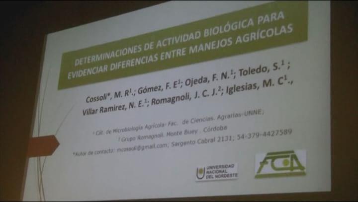 Manejos agricolas: Determinaciones de actividad biologica. Marcela Cossoli