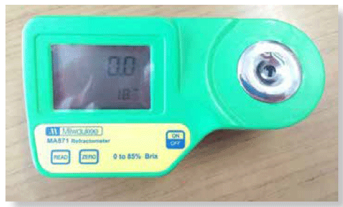 Refractómetro digital en grados brix: calibración